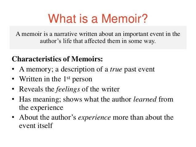 Characteristics of personal narrative