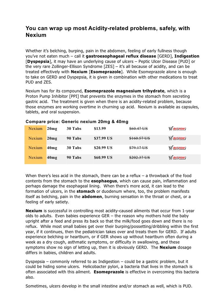 Nexium Generic Prices