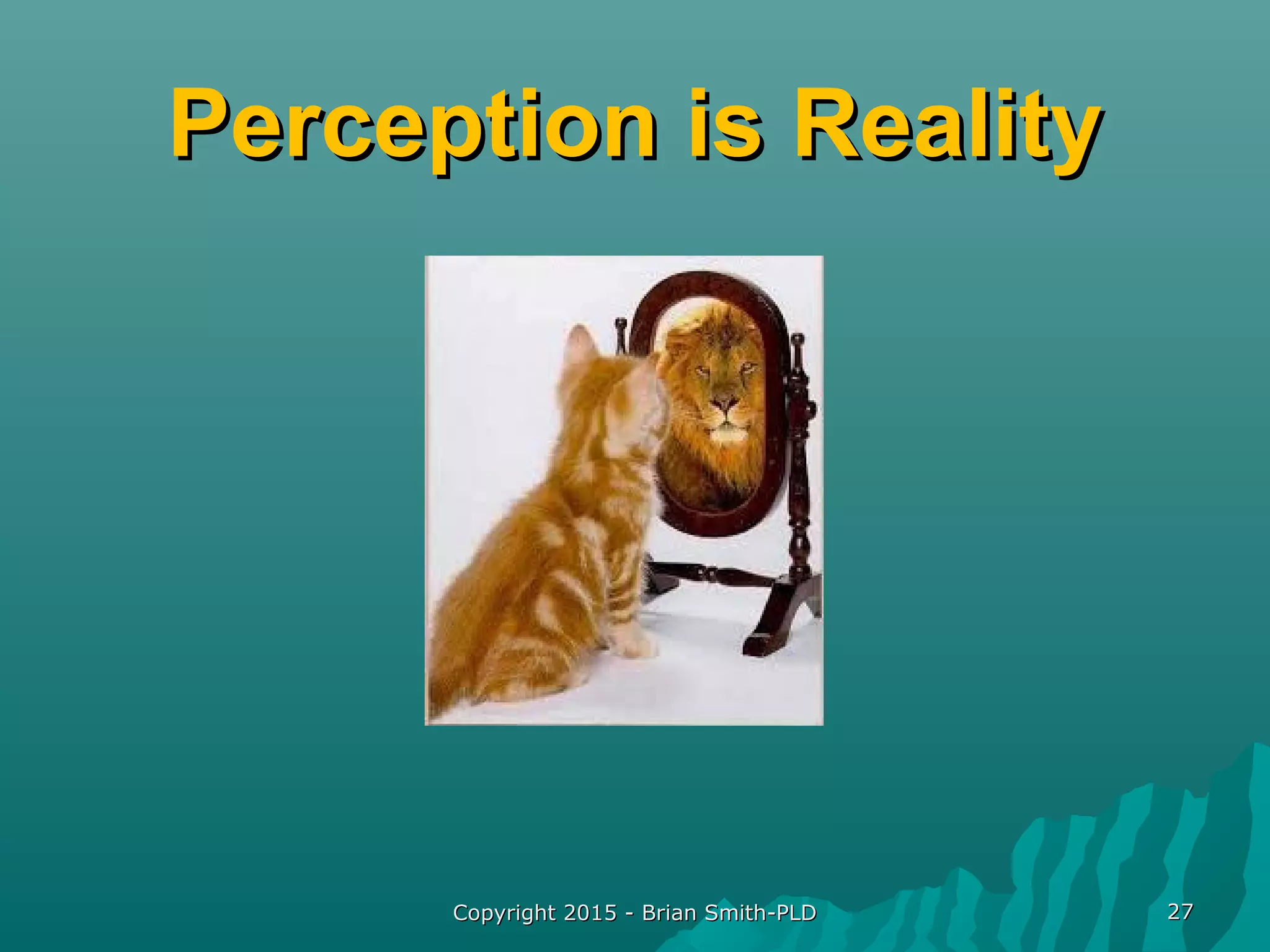 Perception is RealityPerception is Reality
Copyright 2015 - Brian Smith-PLDCopyright 2015 - Brian Smith-PLD 2727
 
