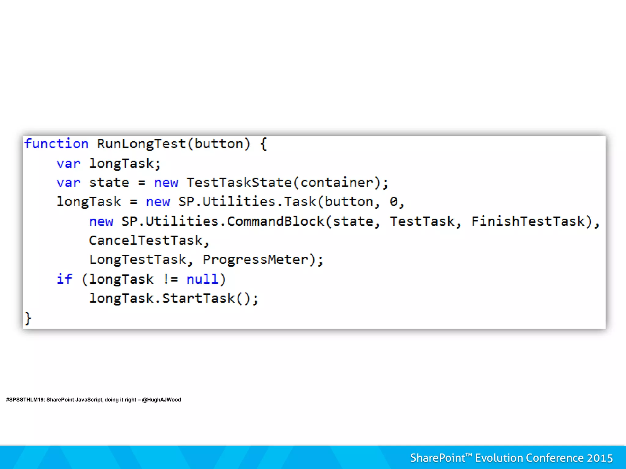 #SPSSTHLM19: SharePoint JavaScript, doing it right – @HughAJWood
 