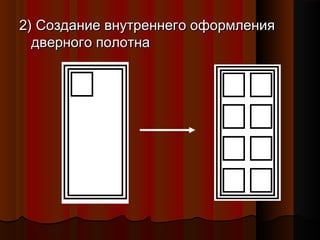 2) Создание внутреннего оформления2) Создание внутреннего оформления
дверного полотнадверного полотна
 