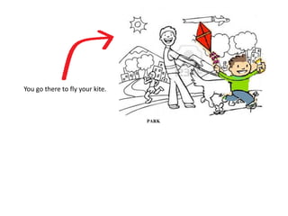 You go there to fly your kite. 
PARK 
 