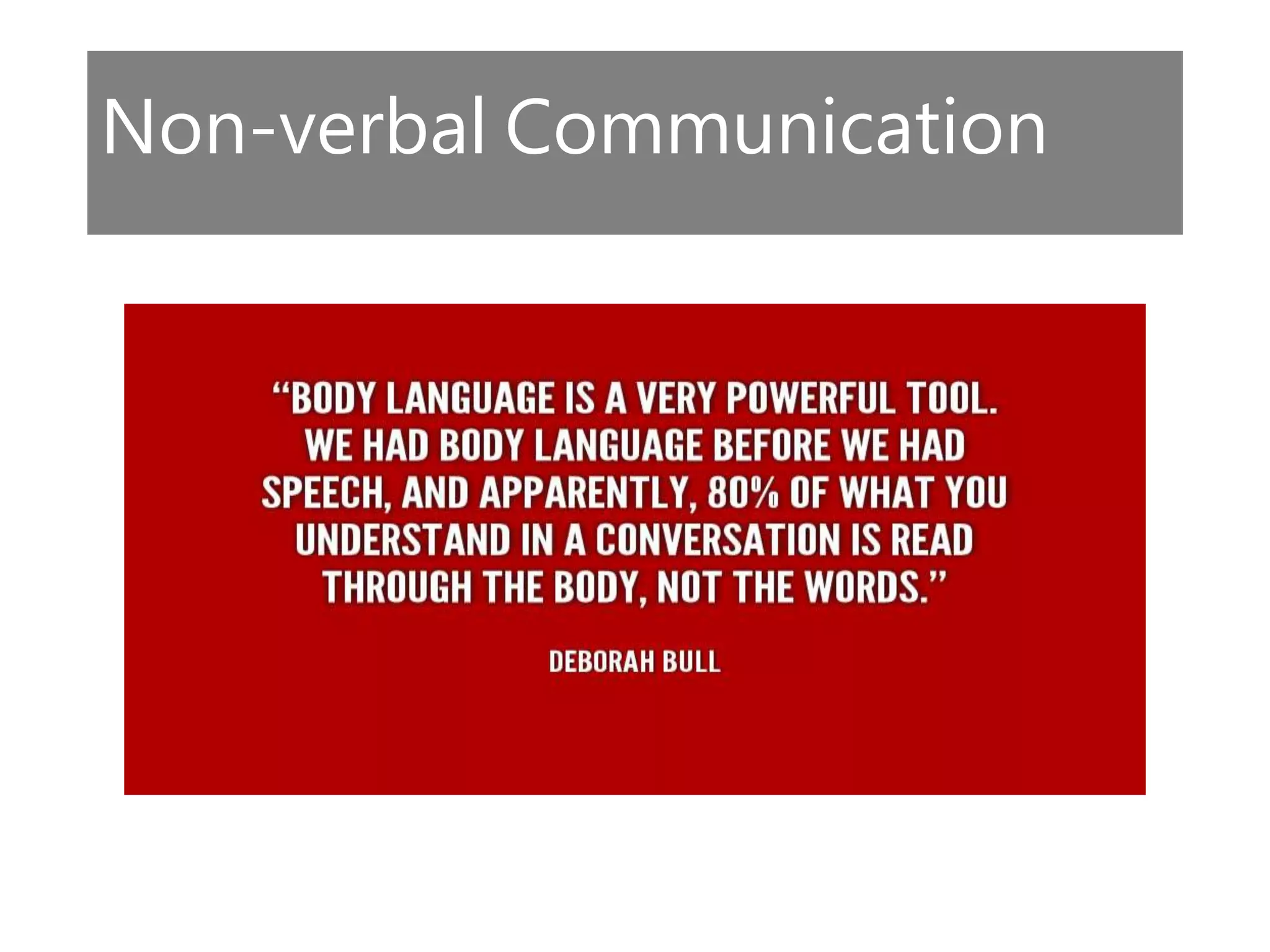 Non-verbal Communication
 