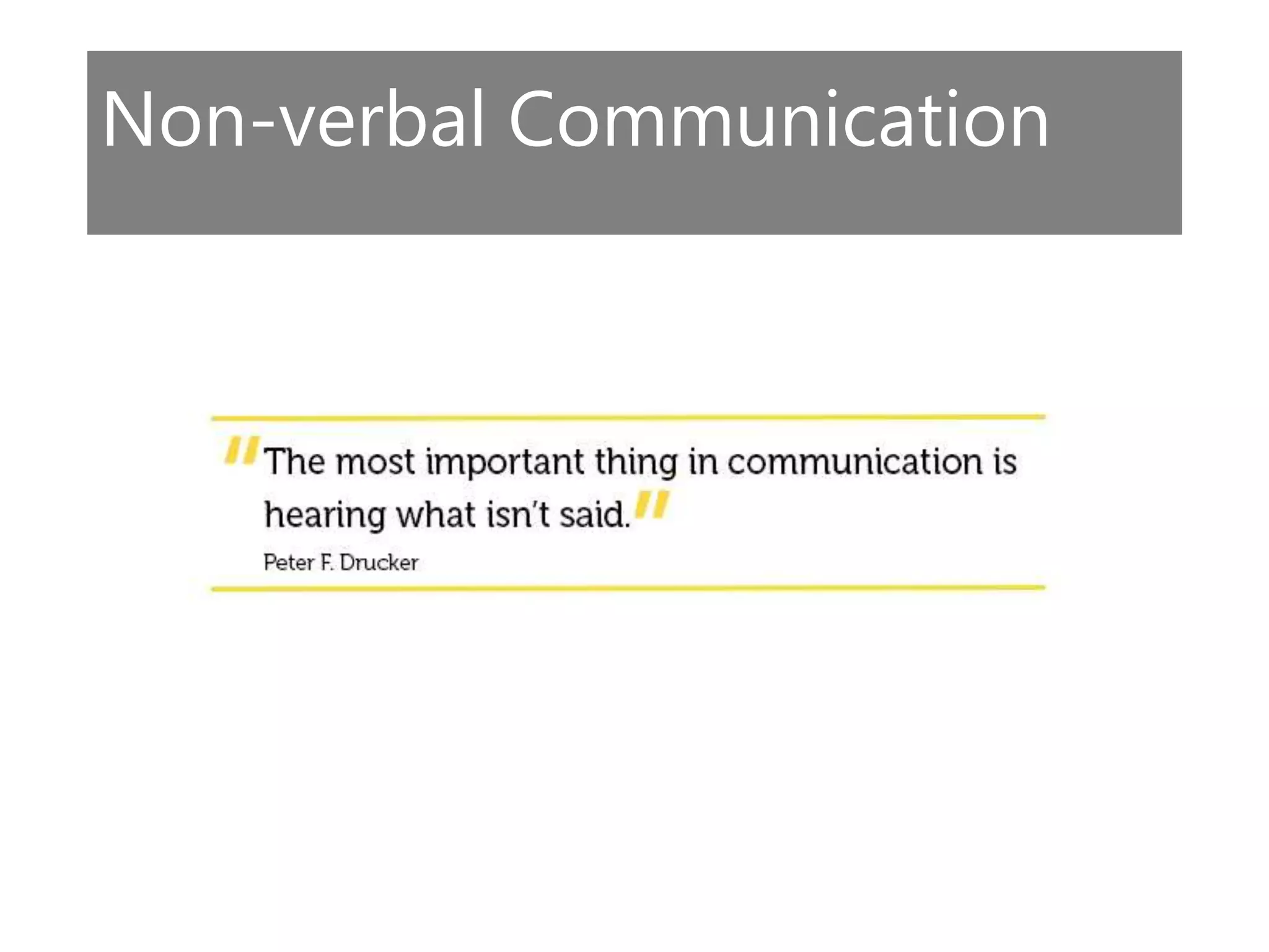 Non-verbal Communication
 
