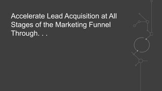 Accelerate Lead Acquisition at All
Stages of the Marketing Funnel
Through. . .
 