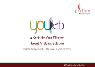 A Scalable, Cost Effective 
Talent Analytics Solution 
Making the most of ALL the talent in your company 
A PeopleTree Group Product 
 