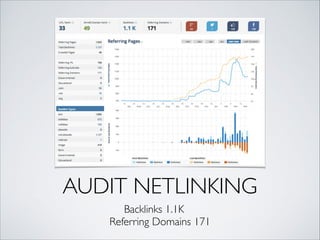 AUDIT NETLINKING 
Backlinks 1.1K 
Referring Domains 171 
 