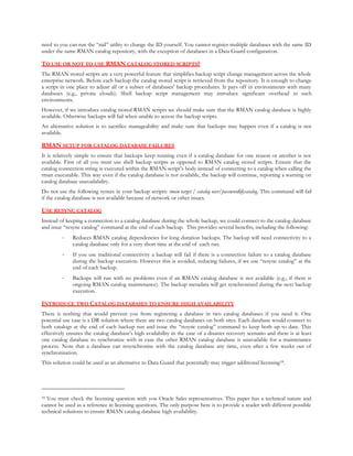 Sample Rman Scripts You most probably dont need rman catalog database white paper | PDF