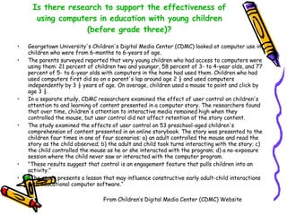 Young Children And Computers | PPT