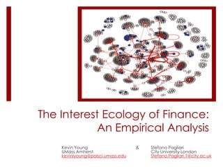 The Interest Ecology of Finance:
An Empirical Analysis
Kevin Young & Stefano Pagliari
UMass Amherst City University London
kevinlyoung@polsci.umass.edu Stefano.Pagliari.1@city.ac.uk
 