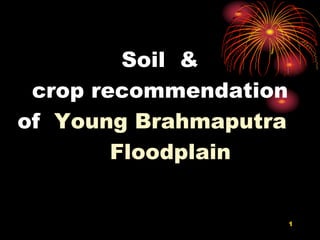 Soil &
crop recommendation
of Young Brahmaputra
Floodplain
1
 