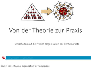 © plentymarkets GmbH | www.plentymarkets.com
Von der Theorie zur Praxis
Umschalten auf die Pfirsich-Organisation bei plentymarkets
Bilder: Niels Pﬂäging, Organisation für Komplexität
 