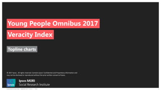 © 2017 Ipsos. All rights reserved. Contains Ipsos' Confidential and Proprietary information and
may not be disclosed or reproduced without the prior written consent of Ipsos.
1Young People Veracity Index | September 2017 | Version 1 | Public
Topline charts
Veracity Index
Young People Omnibus 2017
 