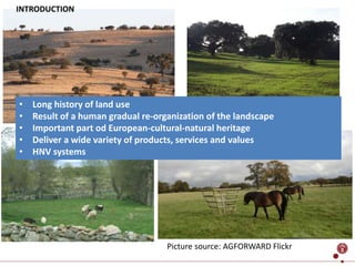 • Long history of land use
• Result of a human gradual re-organization of the landscape
• Important part od European-cultu...