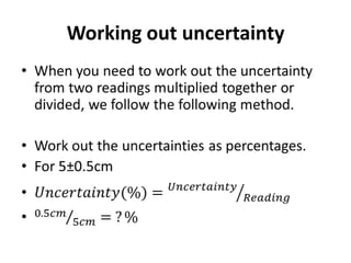 Working out uncertainty
 