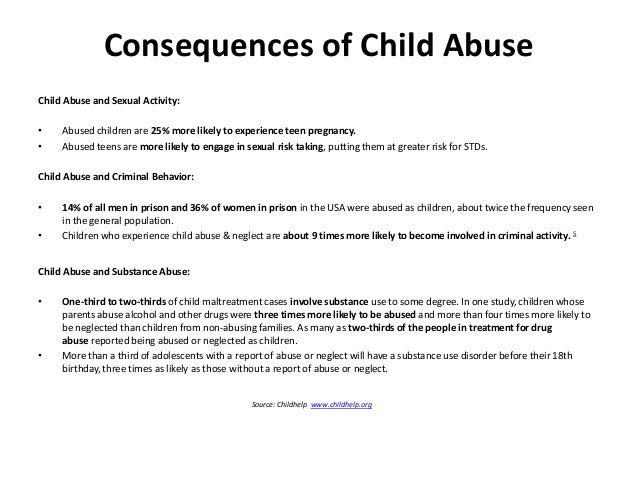 Consequences Of Child Abuse And Neglect