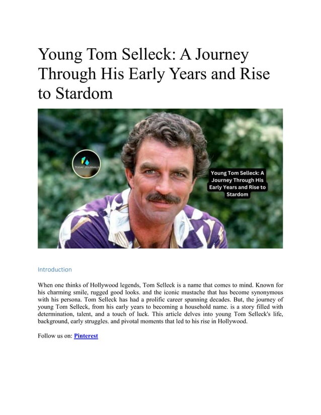 Young Tom Selleck A Journey Through His Early Years and Rise to(07)