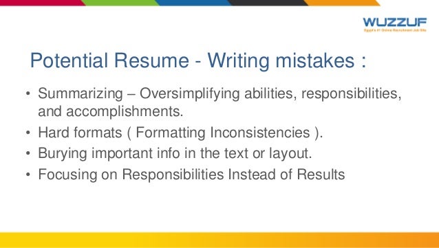 Resume writing mistakes