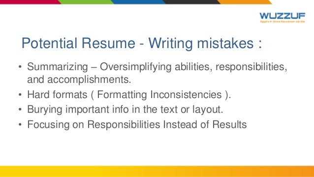 focusing on responsibilities instead of results potential resume writing mistakes 9