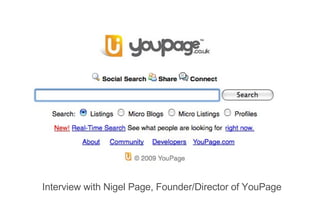 Interview with Nigel Page, Founder/Director of YouPage 