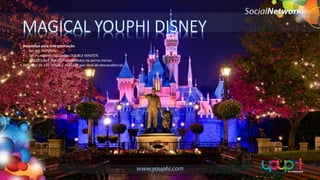 MAGICAL YOUPHI DISNEY
Requisitos para esta premiação
• Ser um IMPERIAL.
• Ter no mínimo 50 contas DOUBLE MASTER.
• 300 DOUBLE MASTER acumulados na perna menor.
(Máximo de 120 DOUBLE MASTER por nível de descendência)

 
