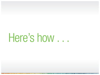 Here’s how . . .
 