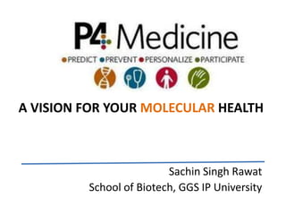 Sachin Singh Rawat
School of Biotech, GGS IP University
A VISION FOR YOUR MOLECULAR HEALTH
 