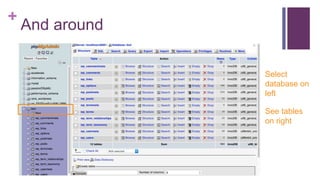 +
And around
Select
database on
left
See tables
on right
 