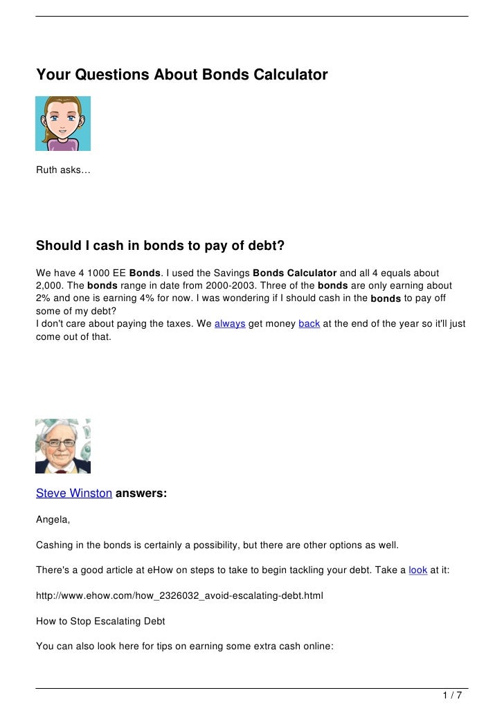 Your Questions About Bonds Calculator