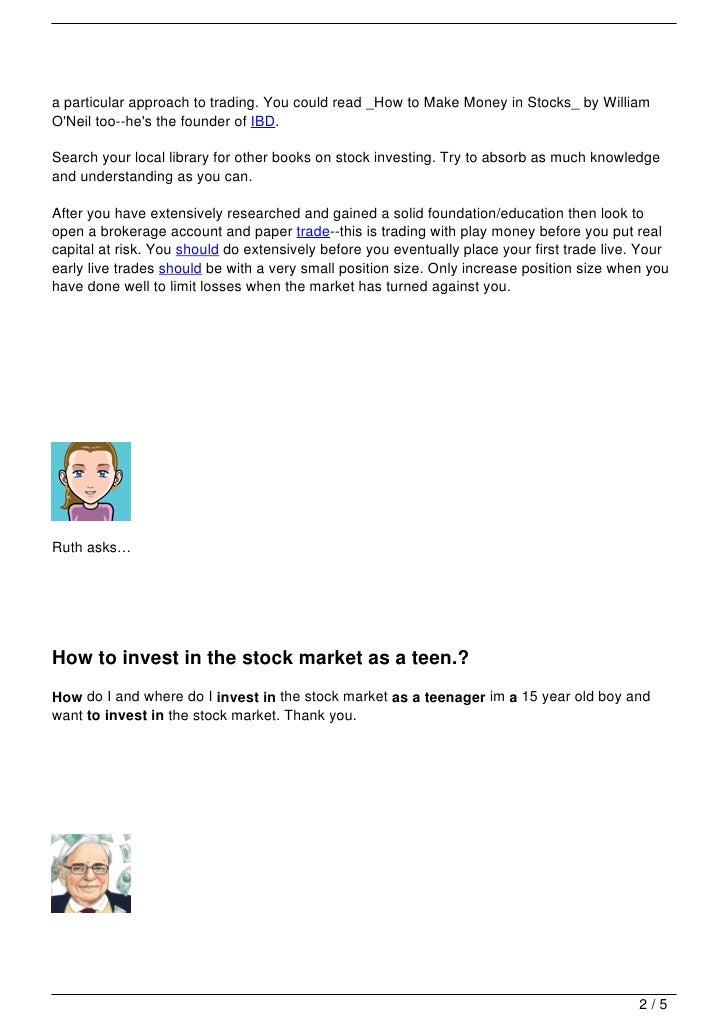 How to invest in stock as a teenager