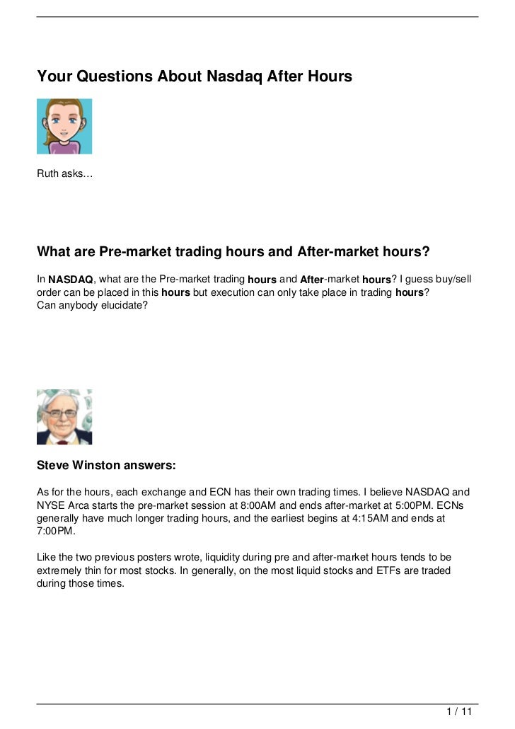 Your Questions About Nasdaq After Hours