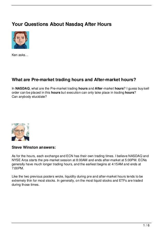 Optionshouse after hours trading