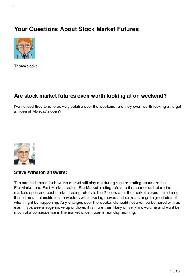 Your Questions About Stock Market Futures