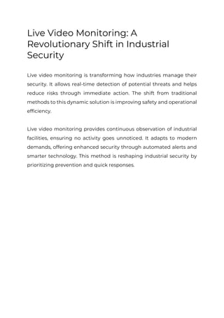 Your 2025 Guide to Live Video Monitoring for Industrial Security.pdf