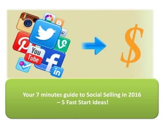 Your 7 minutes guide to Social Selling in 2016
– 5 Fast Start Ideas!
 
