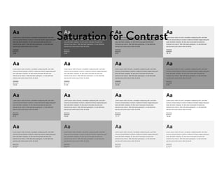 Saturation for Contrast
 