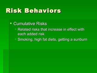 Your behavior and reducing health risks chapter 1- lesson 3 | PPT