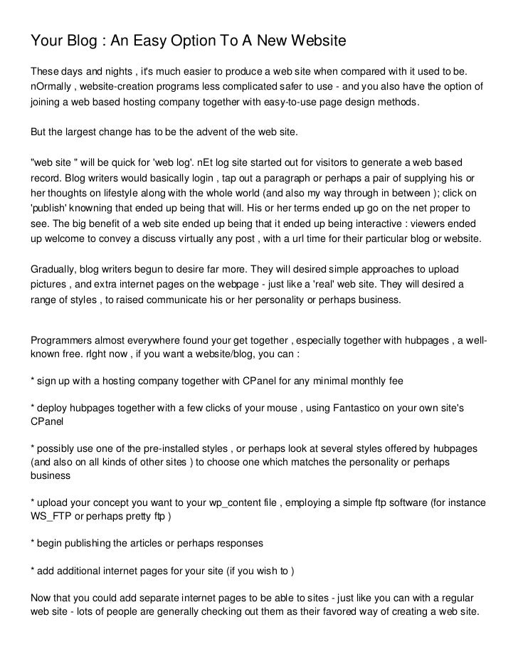 Your Blog An Easy Option To A New Website Your Blog An Easy Option To A New Website