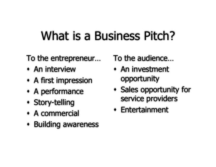 Your Business Pitch