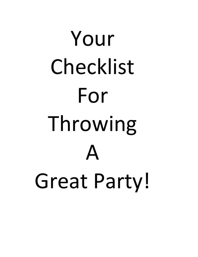 Your Checklist for Throwing a Great Party