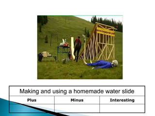 Making and using a homemade water slide
Plus Minus Interesting
 