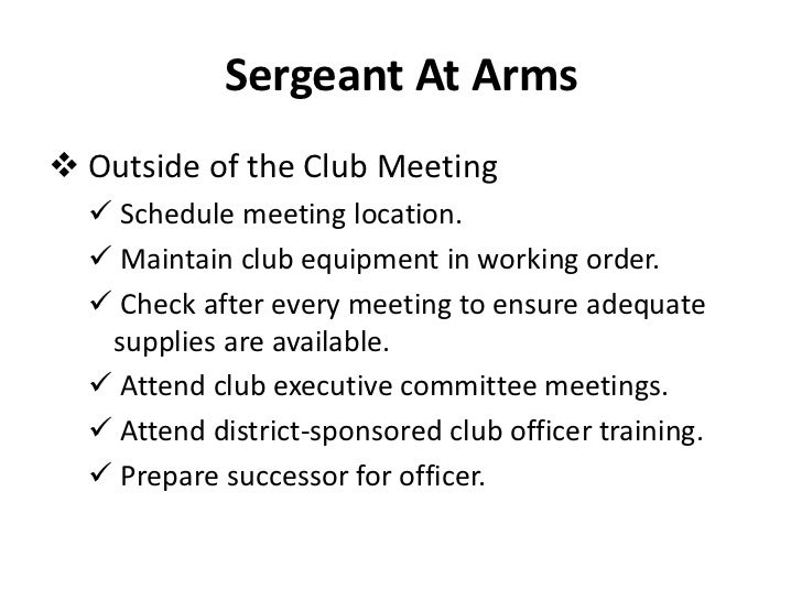 👍 Sergeant at arms campaign speech. My Toastmasters role script