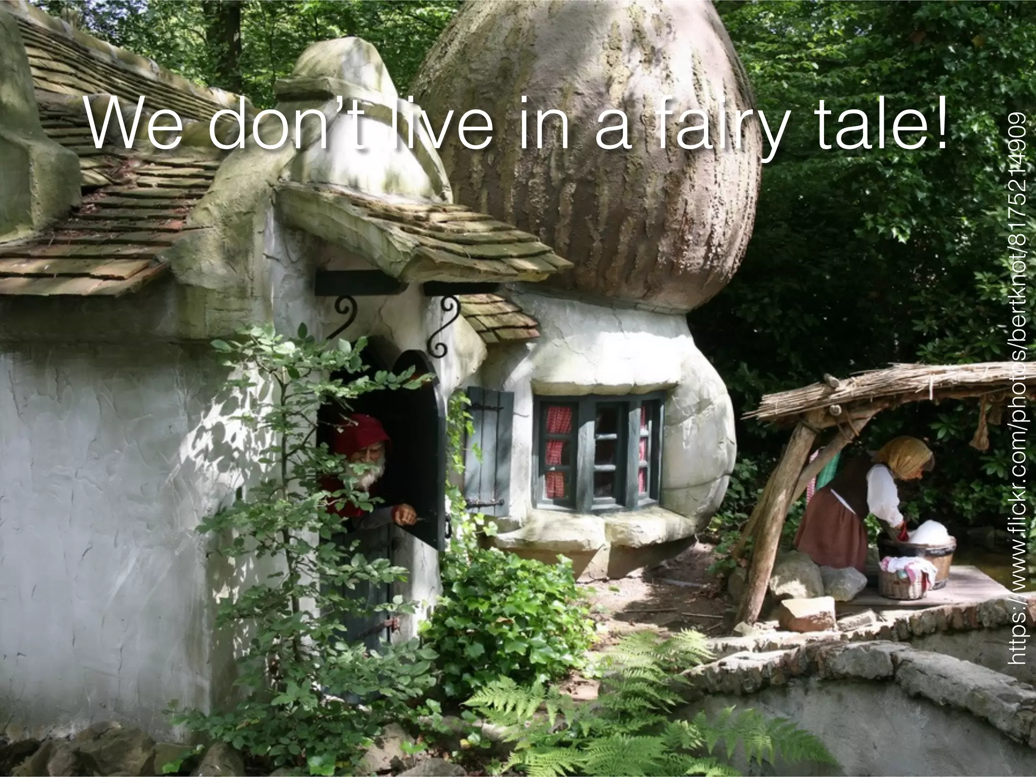 We don’t live in a fairy tale!
https://www.ﬂickr.com/photos/bertknot/8175214909
 