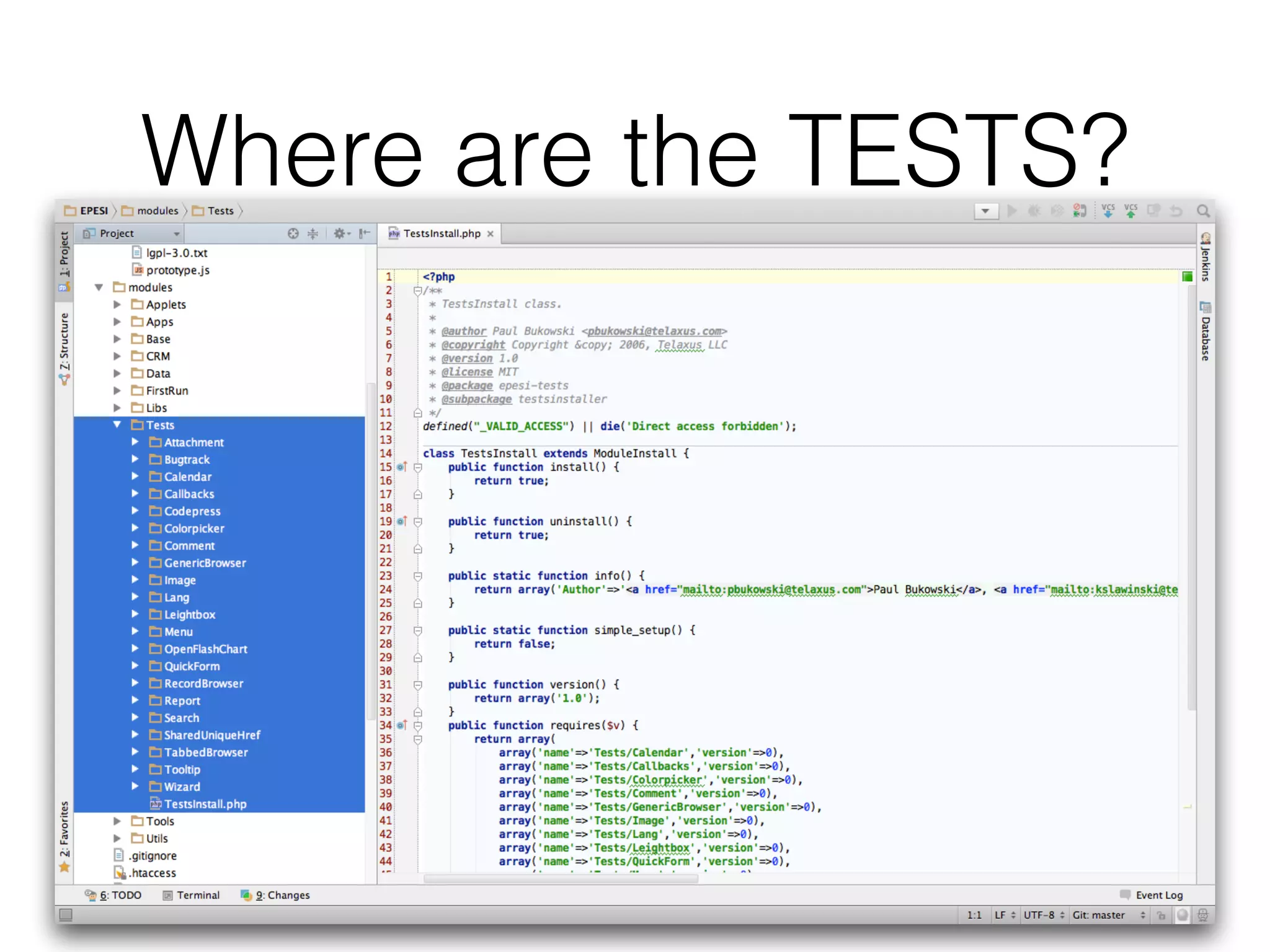 Where are the TESTS?
 