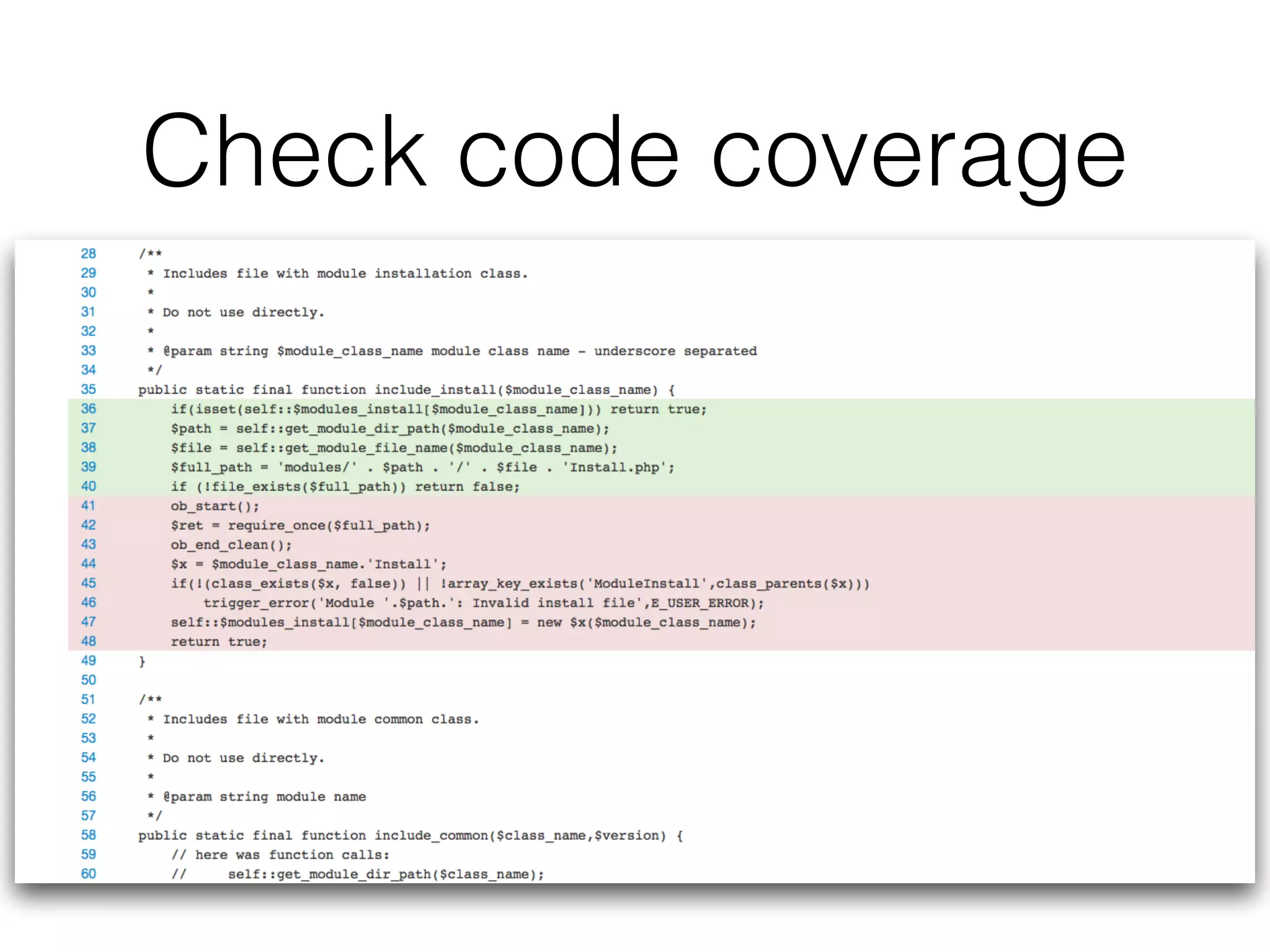 Check code coverage
 