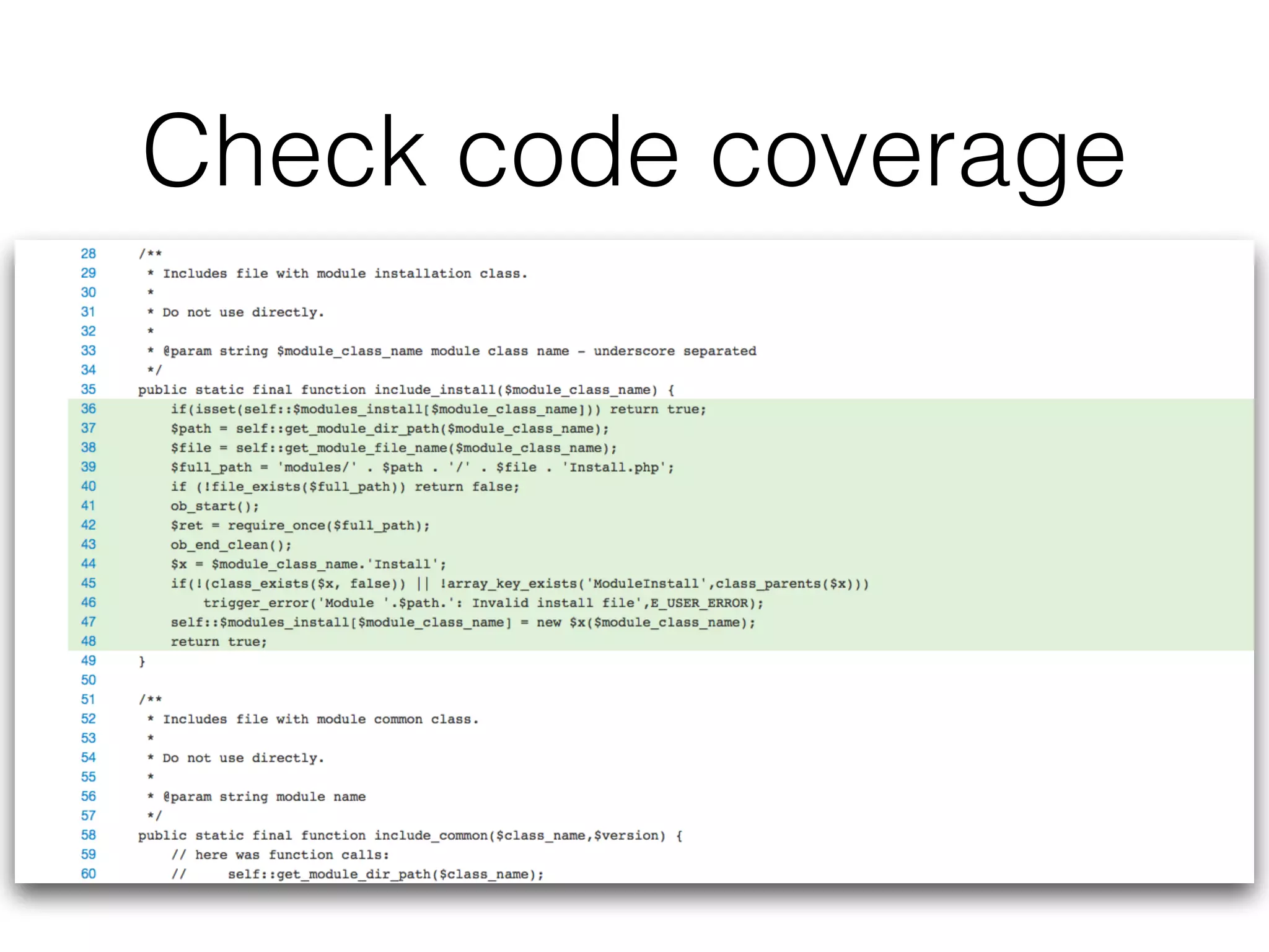 Check code coverage
 