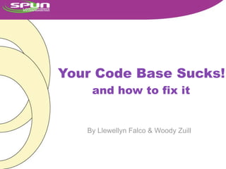 Your Code Base Sucks!
    and how to fix it


   By Llewellyn Falco & Woody Zuill
 
