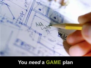 You need a GAME plan
 