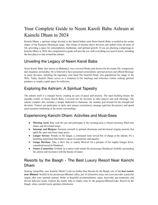 Your Complete Guide to Neem Karoli Baba Ashram at Kainchi Dham in 2024.pdf