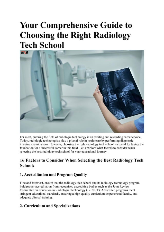 Radiology Tech School A Comprehensive Guide Enterprise Wired PDF
